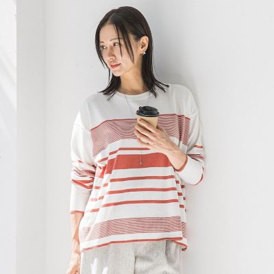 LAUTREAMONT (Women)/ロートレアモン ランダムボーダーニット&#8810;11号あり/洗える&#8811; 34オレンジ系その他 トップス【三越伊勢丹/公式】