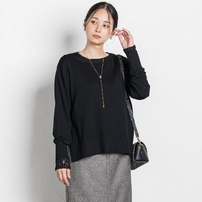 LAUTREAMONT (Women)/ロートレアモン ANGELINAリブスリーブニット&#8810;WEB限定11号/洗える&#8811; 04ブラック トップス【三越伊勢丹/公式】