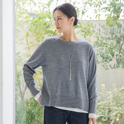 LAUTREAMONT (Women)/ロートレアモン ANGELINAリブスリーブニット&#8810;WEB限定11号/洗える&#8811; 13ライトグレー トップス【三越伊勢丹/公式】