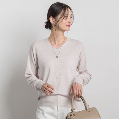 LAUTREAMONT (Women)/ロートレアモン Brisbane Vネックニットプルオーバー&#8810;11号あり&#8811; 02オフホワイト トップス【三越伊勢丹/公式】