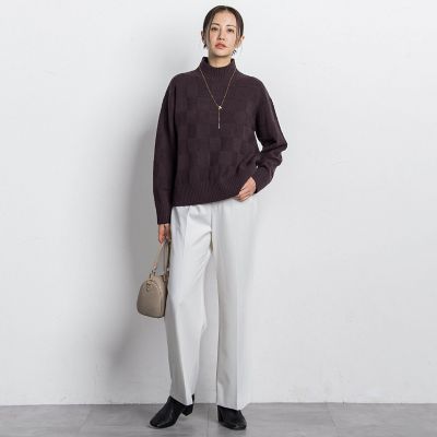 格子柄ハイネックニット≪洗える≫ | LAUTREAMONT (Women)/ロート