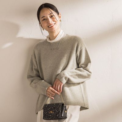 ＜LAUTREAMONT (Women)＞スパンコールクルーネックニット≪洗える≫