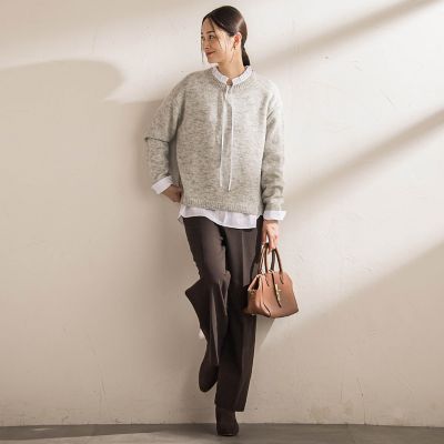 ＜LAUTREAMONT (Women)＞スパンコールクルーネックニット≪洗える≫