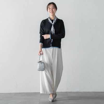 ＜LAUTREAMONT (Women)＞配色クルーネックニット≪洗える≫