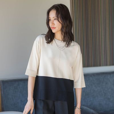 肘まで隠れるＵＶクルーネックニット≪ＷＥＢ限定サイズ１１号／ＷＥＢ限定カラーあり／洗える≫