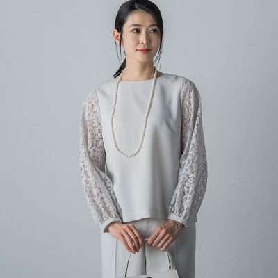 ソアパール袖レースブラウス