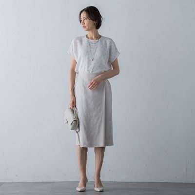 ＳＰＦバックサテンジョーゼットブラウス≪接触冷感／ＵＶ／洗濯機で洗える≫