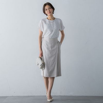 ＳＰＦバックサテンジョーゼットブラウス≪接触冷感／ＵＶ／洗濯機で洗える≫