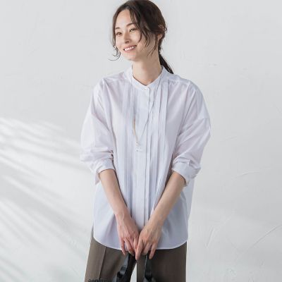＜LAUTREAMONT (Women)＞ピンタックシャンブレーブラウス≪洗濯機で洗える≫