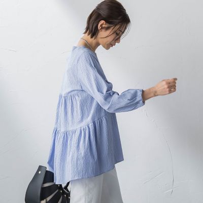 バックティアードブラウス≪洗濯機で洗える≫