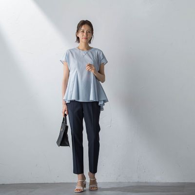 【ＷＥＢ＆一部店舗限定】ライトタンブラーペプラムブラウス≪洗濯機で洗える≫