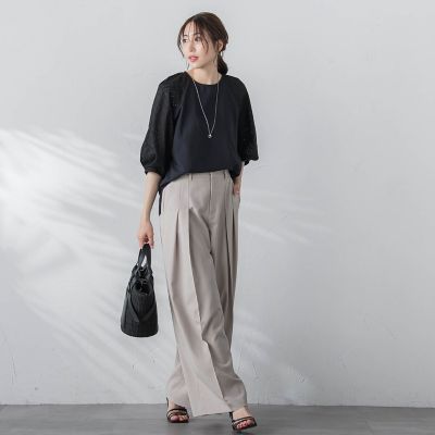 【ＷＥＢ限定】【３サイズ】ローンレース切り替えブラウス≪洗濯機で洗える≫