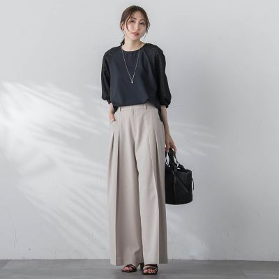 【ＷＥＢ限定】【３サイズ】ローンレース切り替えブラウス≪洗濯機で洗える≫