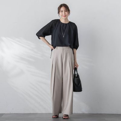 【ＷＥＢ限定】【３サイズ】ローンレース切り替えブラウス≪洗濯機で洗える≫