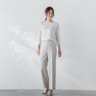【ＷＥＢ限定】【３サイズ】配色ステッチアムンゼンブラウス≪ＵＶ／透け防止／接触冷感／洗濯機で洗える≫
