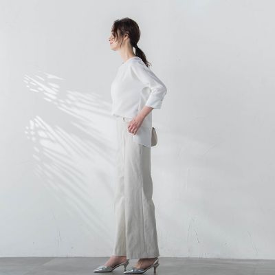 【ＷＥＢ限定】【３サイズ】配色ステッチアムンゼンブラウス≪ＵＶ／透け防止／接触冷感／洗濯機で洗える≫