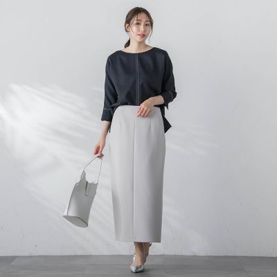 【ＷＥＢ限定】【３サイズ】配色ステッチアムンゼンブラウス≪ＵＶ／透け防止／接触冷感／洗濯機で洗える≫