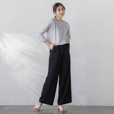 【ＷＥＢ限定】【３サイズ】配色ステッチアムンゼンブラウス≪ＵＶ／透け防止／接触冷感／洗濯機で洗える≫