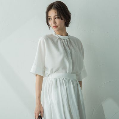 【SALE】LAUTREAMONT (Women)/ロートレアモン ソフトローンブラウス&#8810;接触冷感/洗濯機で洗える&#8811; 01ホワイト トップス【三越伊勢丹/公式】