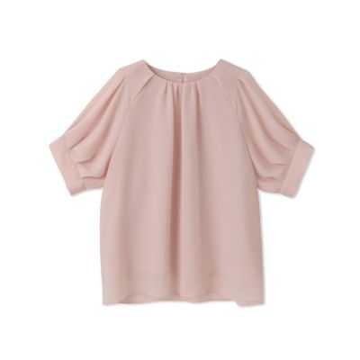 【ＷＥＢ＆一部店舗限定】シアータックネックブラウス≪洗濯機で洗える≫