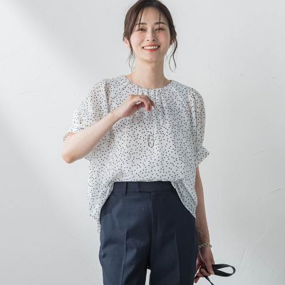 ＜LAUTREAMONT (Women)＞【ＷＥＢ＆一部店舗限定】シアータックネックブラウス≪洗濯機で洗える≫