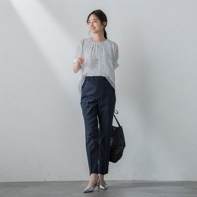 【ＷＥＢ＆一部店舗限定】シアータックネックブラウス≪洗濯機で洗える≫