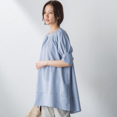 美品 ロートレアモン 接触冷感 ストレッチチュニックブラウス 半袖 洗える LAUTREAMONT - 美品 ロートレアモン 接触冷感 ストレッチチュニック
