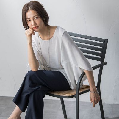 【ＷＥＢ限定】ドレープサテンブラウス≪洗濯機で洗える≫