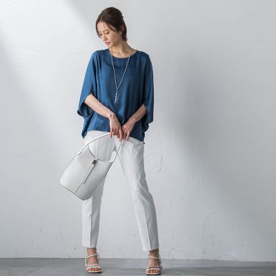 【ＷＥＢ限定】ドレープサテンブラウス≪洗濯機で洗える≫