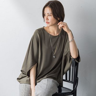 【ＷＥＢ限定】ドレープサテンブラウス≪洗濯機で洗える≫