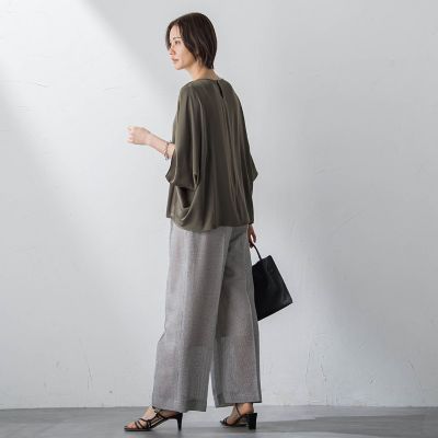 【ＷＥＢ限定】ドレープサテンブラウス≪洗濯機で洗える≫