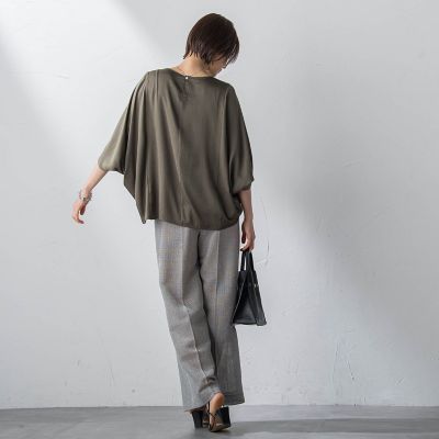 【ＷＥＢ限定】ドレープサテンブラウス≪洗濯機で洗える≫