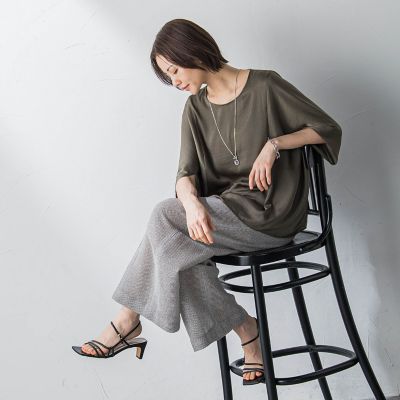 【ＷＥＢ限定】ドレープサテンブラウス≪洗濯機で洗える≫