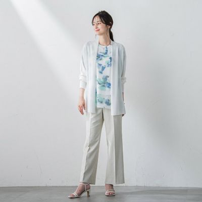 ぼかし柄プリントブラウス≪洗濯機で洗える≫