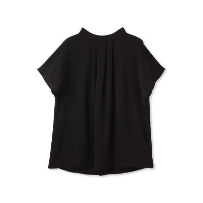 【ＷＥＢ限定】リラックス×きれいサテン半袖ブラウス≪接触冷感／洗える≫