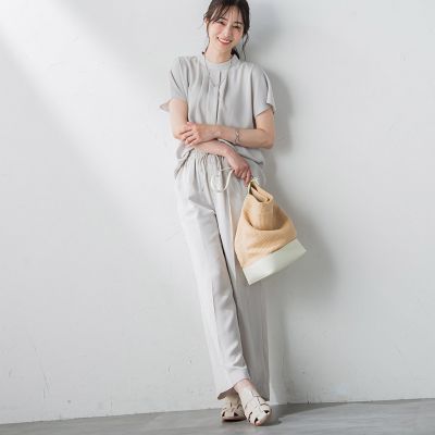 【ＷＥＢ限定】リラックス×きれいサテン半袖ブラウス≪接触冷感／洗える≫