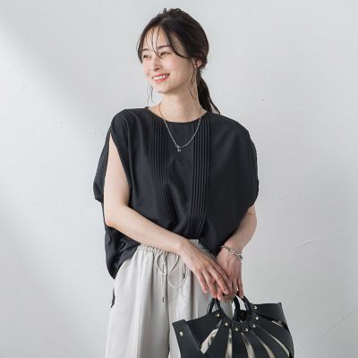 【ＷＥＢ限定】ピンタックドルマンブラウス≪洗濯機で洗える≫