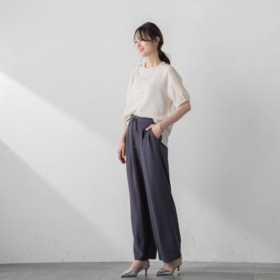 【ＷＥＢ限定】ふわ軽楊柳ブラウス≪防しわ／インナーセット／洗濯機で洗える≫