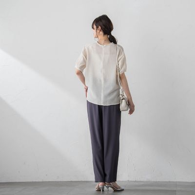 【ＷＥＢ限定】ふわ軽楊柳ブラウス≪防しわ／インナーセット／洗濯機で洗える≫