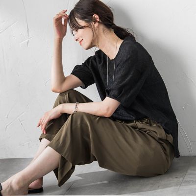 【ＷＥＢ限定】ふわ軽楊柳ブラウス≪防しわ／インナーセット／洗濯機で洗える≫