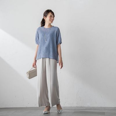 【ＷＥＢ限定】ふわ軽楊柳ブラウス≪防しわ／インナーセット／洗濯機で洗える≫