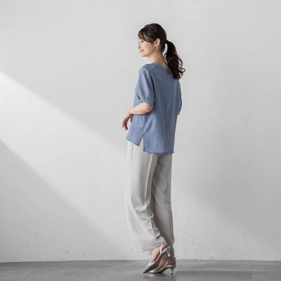 【ＷＥＢ限定】ふわ軽楊柳ブラウス≪防しわ／インナーセット／洗濯機で洗える≫
