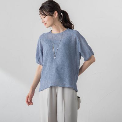 【ＷＥＢ限定】ふわ軽楊柳ブラウス≪防しわ／インナーセット／洗濯機で洗える≫