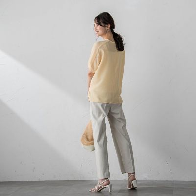 【ＷＥＢ限定】ふわ軽楊柳ブラウス≪防しわ／インナーセット／洗濯機で洗える≫