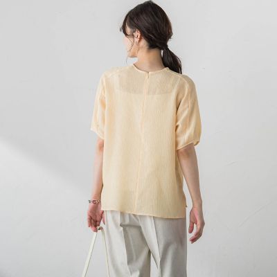 【ＷＥＢ限定】ふわ軽楊柳ブラウス≪防しわ／インナーセット／洗濯機で洗える≫