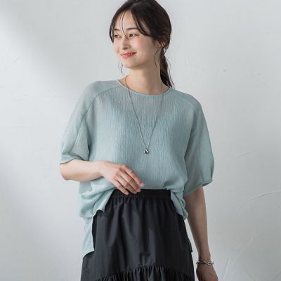 【ＷＥＢ限定】ふわ軽楊柳ブラウス≪防しわ／インナーセット／洗濯機で洗える≫