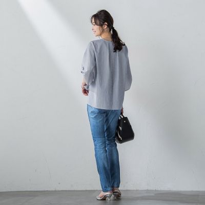 【ＷＥＢ限定】クールマックスサッカーブラウス≪洗濯機で洗える／通気性／吸水速乾≫