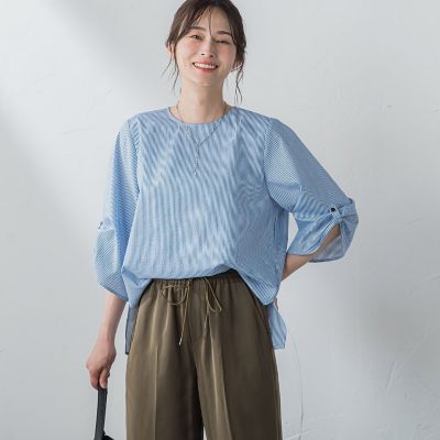 【ＷＥＢ限定】クールマックスサッカーブラウス≪洗濯機で洗える／通気性／吸水速乾≫