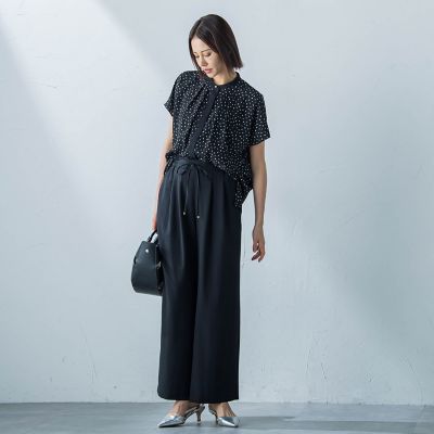 【ＷＥＢ限定】パール使いとろみブラウス≪洗濯機で洗える≫