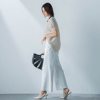 【ＷＥＢ限定】パール使いとろみブラウス≪洗濯機で洗える≫
